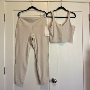 Lululemon Align Tank and Align Leggings in color White Opal